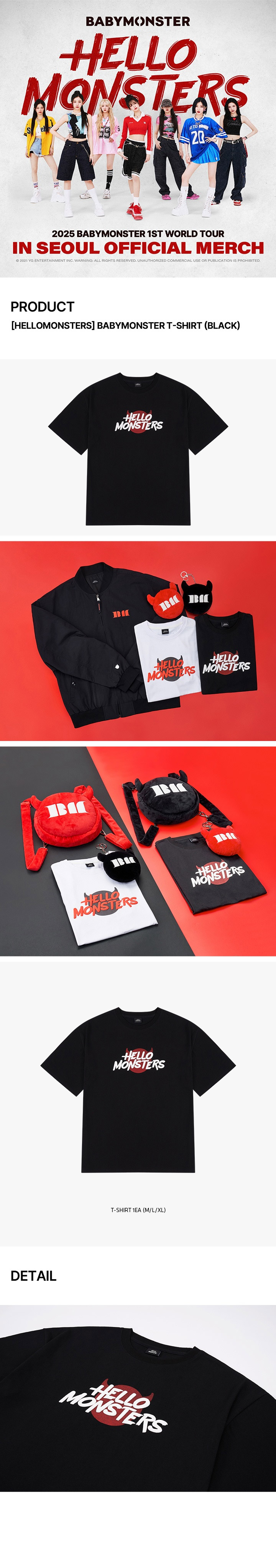 BABYMONSTER HELLOMONSTERS Goods - T-SHIRT_BLACK kpoptown.com
